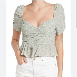 ASTR Blue Ditsy Floral Top NWT Size XL